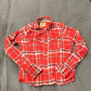 Hollister Red and White Checkered Flannel Shirt
